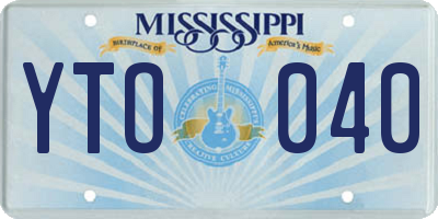 MS license plate YTO040