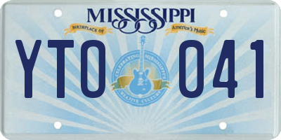 MS license plate YTO041