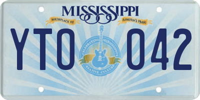 MS license plate YTO042