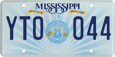 MS license plate YTO044