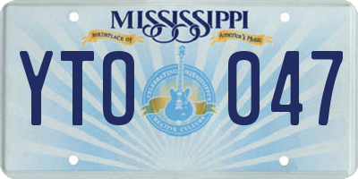 MS license plate YTO047