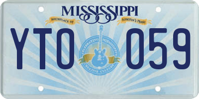 MS license plate YTO059