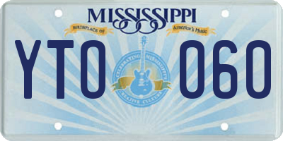 MS license plate YTO060