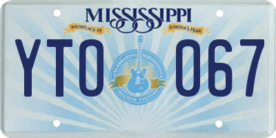 MS license plate YTO067