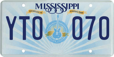 MS license plate YTO070