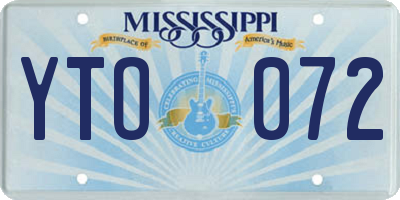 MS license plate YTO072