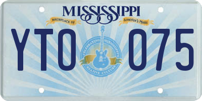 MS license plate YTO075