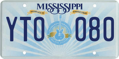 MS license plate YTO080