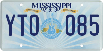 MS license plate YTO085