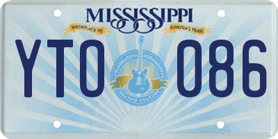 MS license plate YTO086