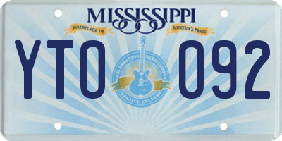 MS license plate YTO092
