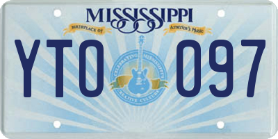 MS license plate YTO097