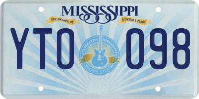 MS license plate YTO098
