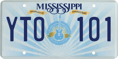 MS license plate YTO101