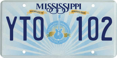 MS license plate YTO102