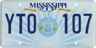 MS license plate YTO107