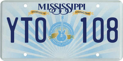 MS license plate YTO108