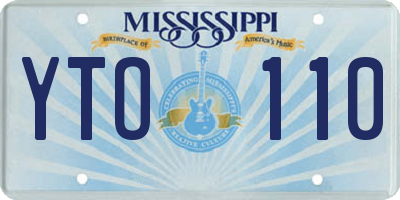 MS license plate YTO110