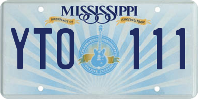 MS license plate YTO111