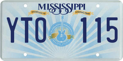 MS license plate YTO115