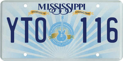 MS license plate YTO116