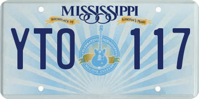 MS license plate YTO117