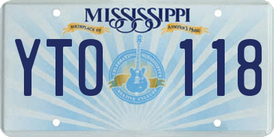 MS license plate YTO118