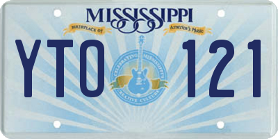 MS license plate YTO121