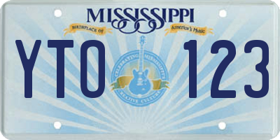 MS license plate YTO123