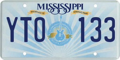 MS license plate YTO133