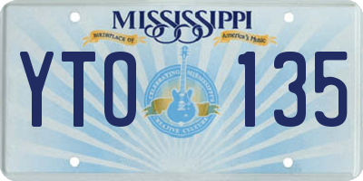 MS license plate YTO135