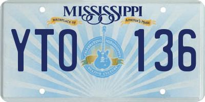 MS license plate YTO136