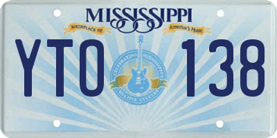 MS license plate YTO138