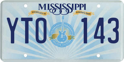 MS license plate YTO143