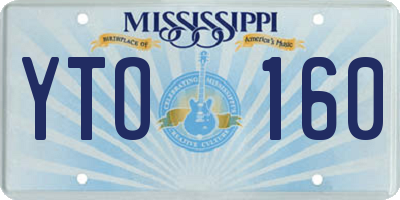 MS license plate YTO160