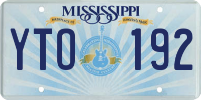 MS license plate YTO192