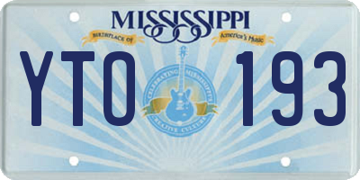 MS license plate YTO193
