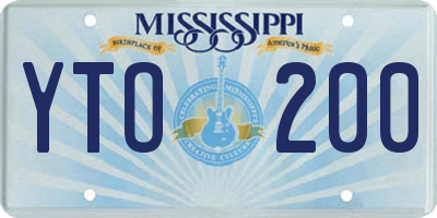 MS license plate YTO200