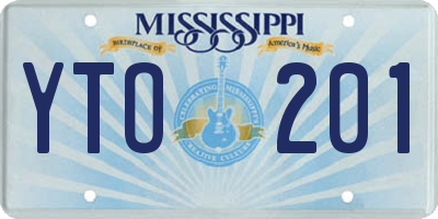 MS license plate YTO201