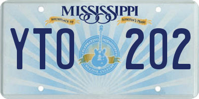 MS license plate YTO202