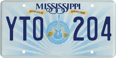 MS license plate YTO204