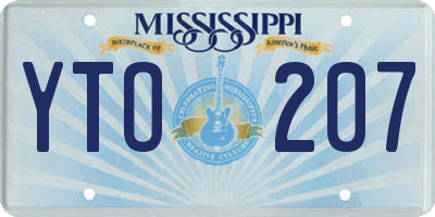 MS license plate YTO207