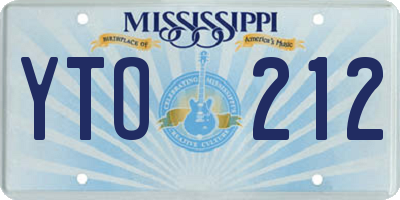 MS license plate YTO212