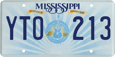 MS license plate YTO213