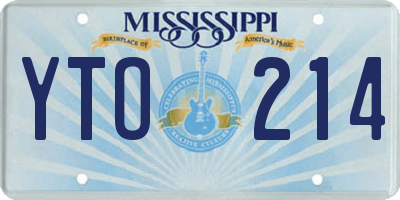 MS license plate YTO214