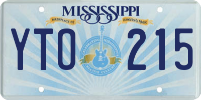 MS license plate YTO215