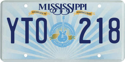 MS license plate YTO218