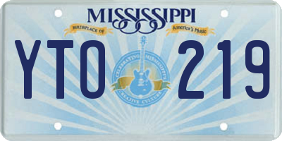 MS license plate YTO219