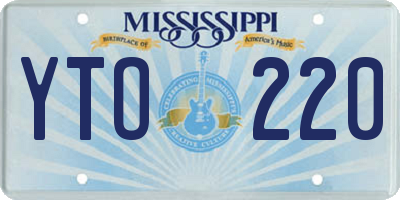 MS license plate YTO220