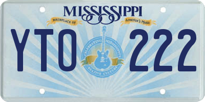 MS license plate YTO222